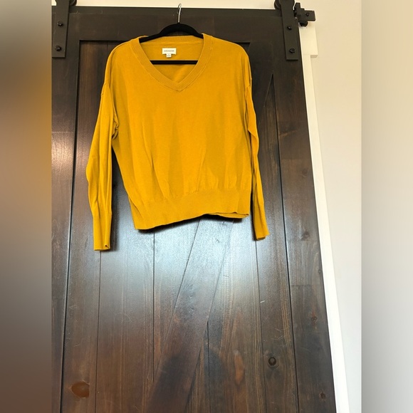 Frank and Oak V-Neck Mustard Sweater - Picture 1 of 5
